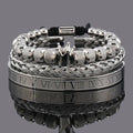 Luxury Crown Charm Bracelet & Roman Stainless Steel Bangles Perfect Valentine's Day Gift - Awesome Marketplace