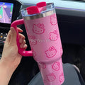 MINISO Hello Kitty Sanrio Thermal Car Cup Straw Stainless Steel Vacuum Insulated Tumbler 40oz Vacuum Insulated Drinking Mug Gift Awesome Marketplace