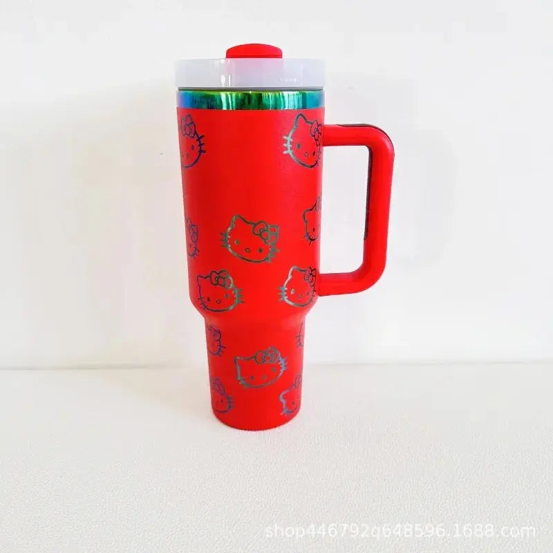 Hello Kitty Thermal Cup - MINISO Sanrio 40oz Vacuum Insulated Tumbler with Straw - Awesome Marketplace