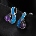 MYOP Genuine 925 Sterling Silver Original Water Droplets Pattern Earing Synthesis Opal Earrings Femal Holiday Gifts Awesome Marketplace