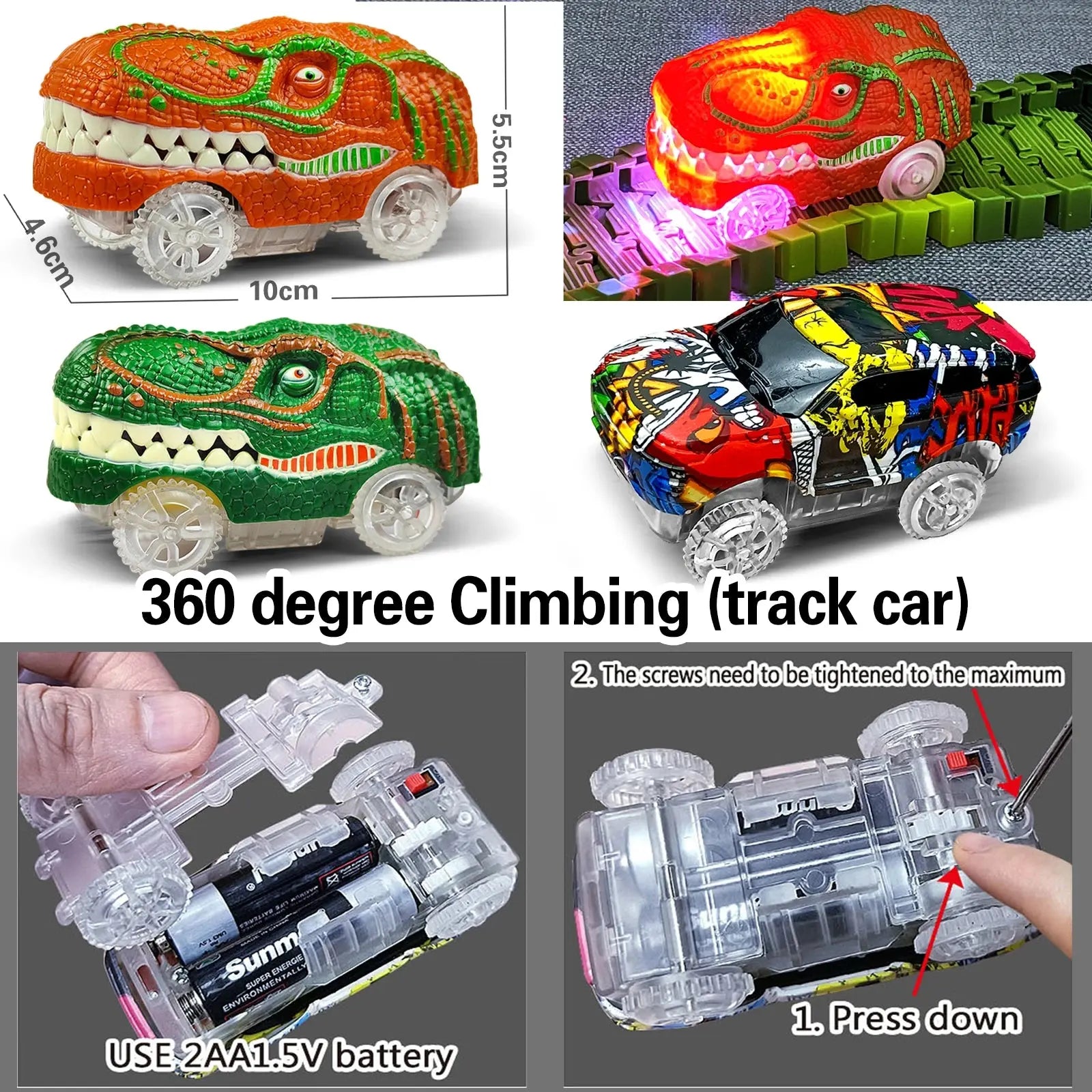 Magical Track Racing Cars With LED Lights DIY Plastic Racing Track Glowing In The Dark Creative Gifts Toys For Children Awesome Markeplace