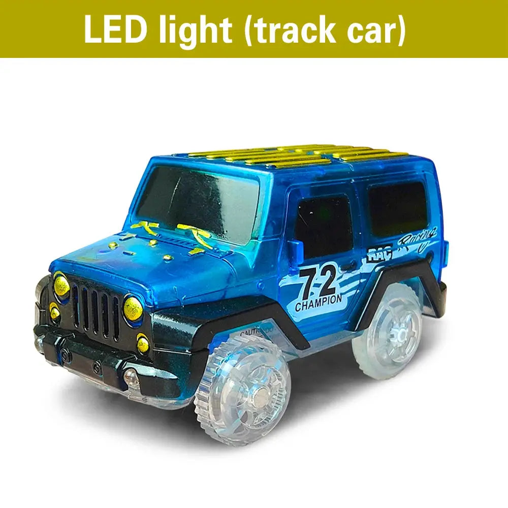 Magical Track Racing Cars With LED Lights DIY Plastic Racing Track Glowing In The Dark Creative Gifts Toys For Children - Awesome Markeplace