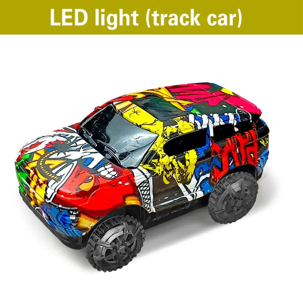 Magical Track Racing Cars With LED Lights DIY Plastic Racing Track Glowing In The Dark Creative Gifts Toys For Children - Awesome Markeplace