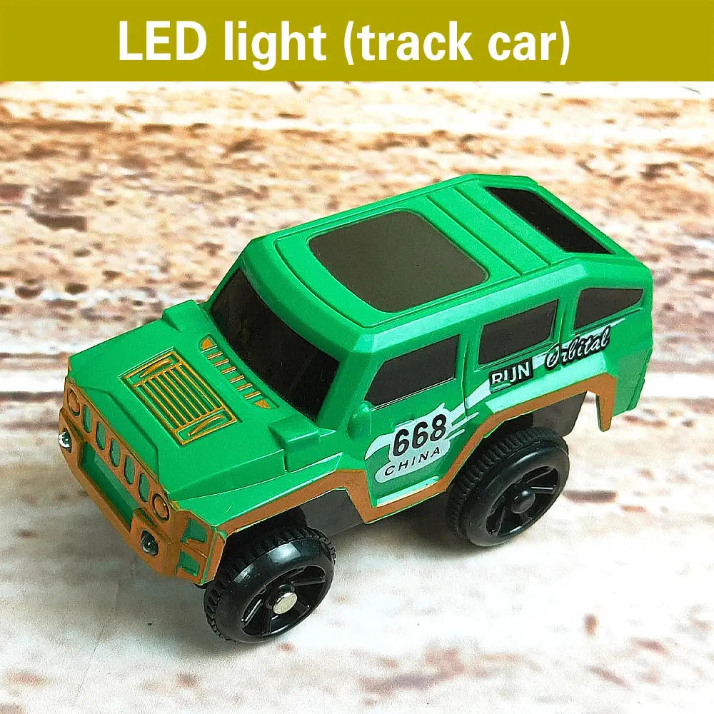 Magical Track Racing Cars With LED Lights DIY Plastic Racing Track Glowing In The Dark Creative Gifts Toys For Children - Awesome Markeplace