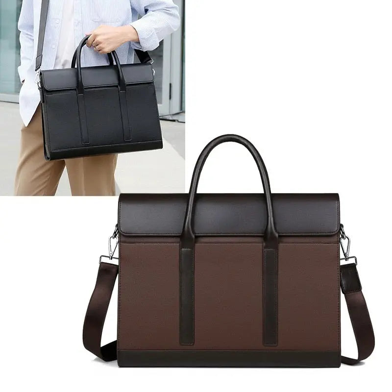 Man Leather Handbag Laptop Vintage Shoulder Executive Business Messenger Crossbody Side Portafolio Bag Luxury Briefcase Awesome Markeplace