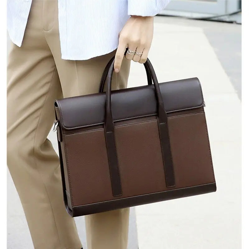 Man Leather Handbag Laptop Vintage Shoulder Executive Business Messenger Crossbody Side Portafolio Bag Luxury Briefcase Awesome Markeplace