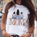 Maycaur Women T Shirt Cartoon Mom with Sons Shirt Fashion Print Casual Woman Tee Ladies Female T-shirt Short Sleeve T Top Shirt - Awesome Markeplace