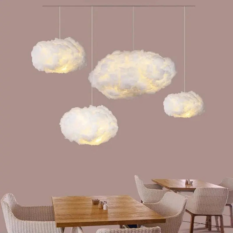 Cloud-Shaped LED Pendant Light - Modern Bedroom Lampara & Restaurant Hanging Lamp - Awesome Marketplace