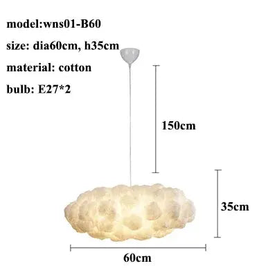 Cloud-Shaped LED Pendant Light - Modern Bedroom Lampara & Restaurant Hanging Lamp - Awesome Marketplace