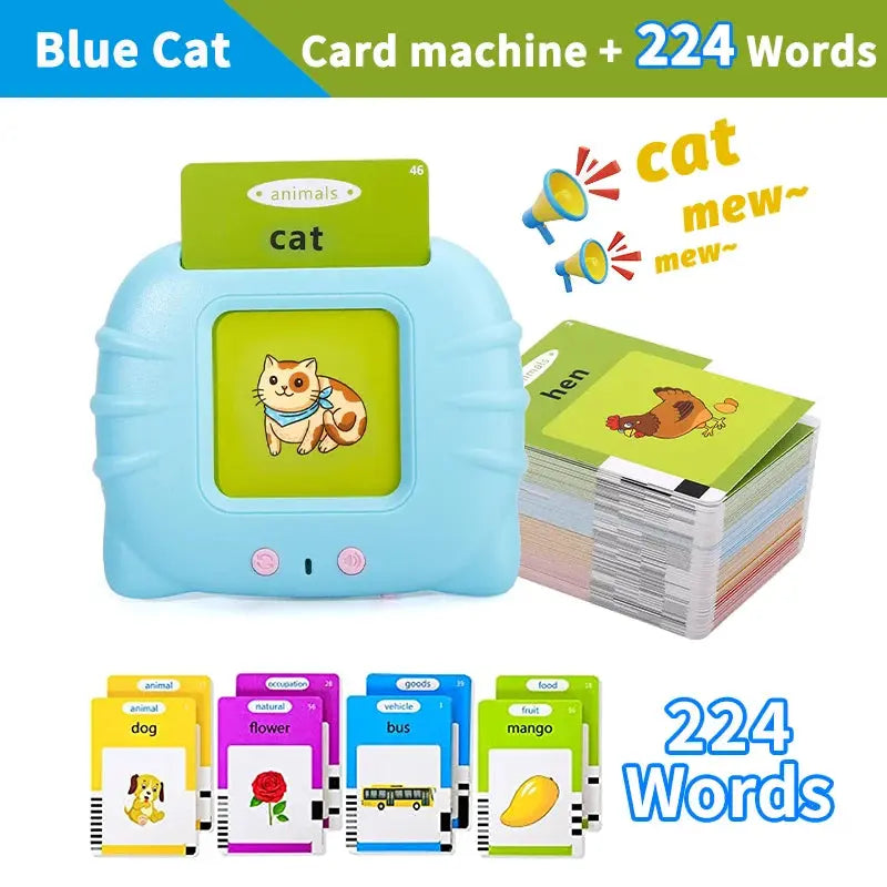 Montessori Flash Cards Machine - Electronic Audio Book for Early Learning English - Awesome Marketplace