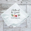 Mother of the Bride Groom happy tears Handkerchief wedding day engagement Bridal shower bachelorette party Keepsake gift present - Awesome Markeplace