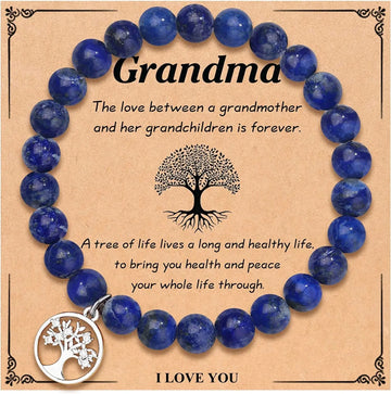 UNGENT THEM Tree of Life Bracelet Gifts for Grandma/Nana/Mother in Law/Sister/Brother/Bonus Mom/Best Mom/Gigi/Mimi/Mother of the Groom Birthday,Raksha Bandhan gift Wedding Mothers' Day Gift for Women Doba