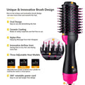 One Step Hair Dryer & Volumizer Salon Hot Air Paddle Styling Brush Negative Ion Generator Hair Straightener Curler Awesome Markeplace