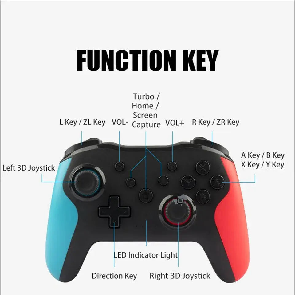 YLW NS009 Bluetooth Gamepad for Nintendo Switch/PS3/PC - Dual Vibration Joystick" Awesome Markeplace