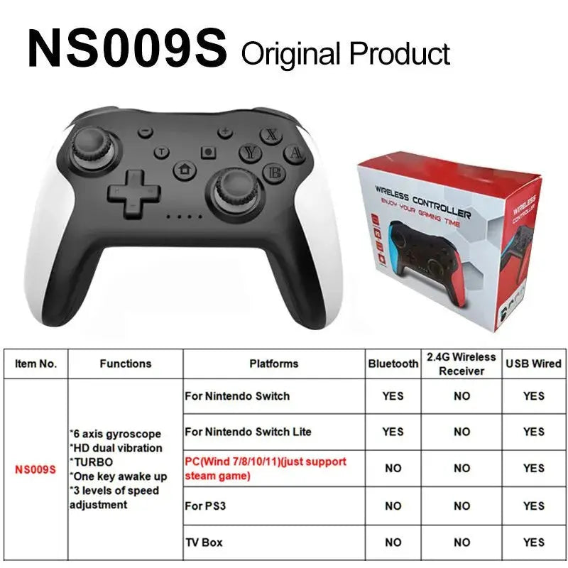 YLW NS009 Bluetooth Gamepad for Nintendo Switch/PS3/PC - Dual Vibration Joystick" Awesome Markeplace