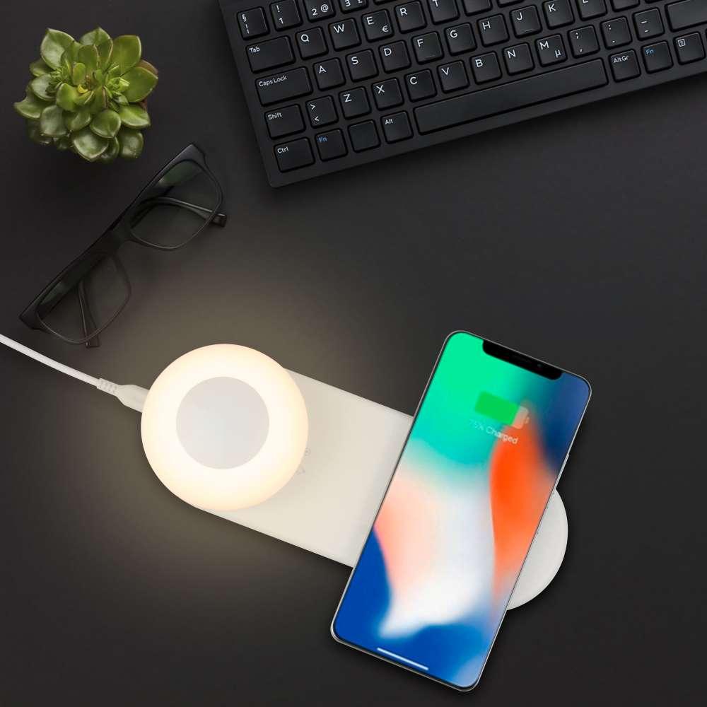 Wireless Charging Dot Night Light: Simplify and Illuminate  A Stylish, Versatile Device Taupe Orpheus