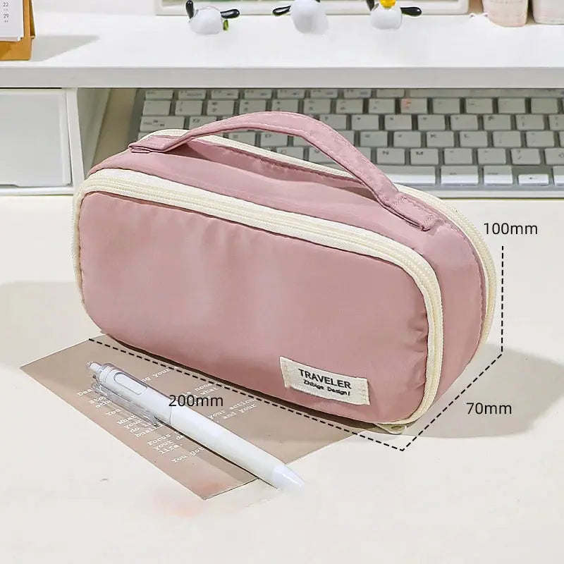 Large Capacity Pencil Bag - Korean Stationery Zipper Pouch for Students & School Supplies - Awesome Marketplace