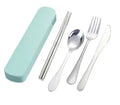 Travel Flatware Set - 4pcs Stainless Steel Cutlery with Case Personal - Awesome Marketplace