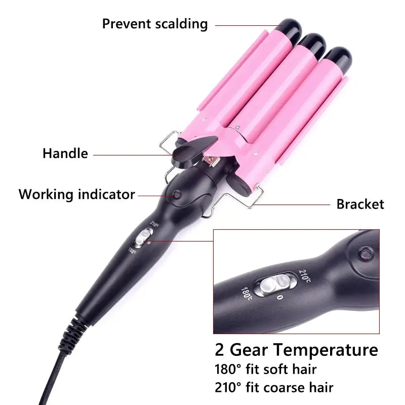 Professional Hair Curling Iron Ceramic Triple Barrel Hair Curler Irons Hair Wave Waver Styling Tools Hair Styler Wand Awesome Markeplace