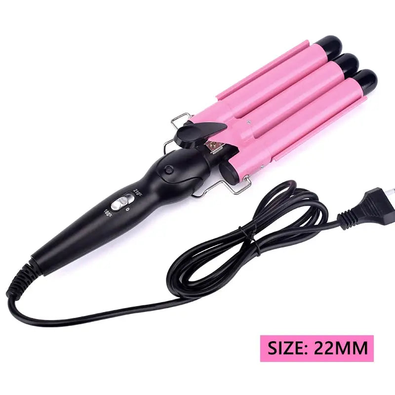 Professional Triple Barrel Hair Curler Ceramic Wave Styler Iron Tool - Awesome Marketplace