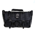 Punk Skull Tote: Annmouler 2 Luxury Black Leather Handbag - Spacious & Stylish Crossbody