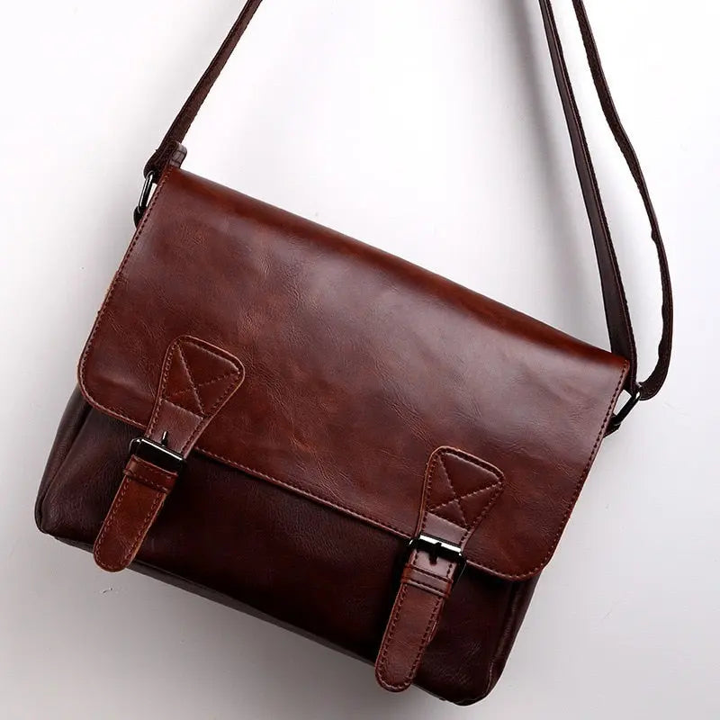 Retro Leather Laptop Bag: Men's Luxury Crossbody Briefcase Awesome Markeplace