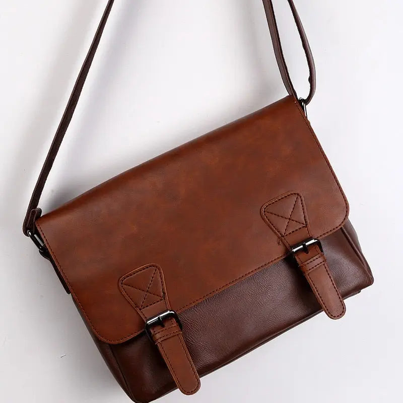 Retro Leather Laptop Bag: Men's Luxury Crossbody Briefcase Awesome Markeplace