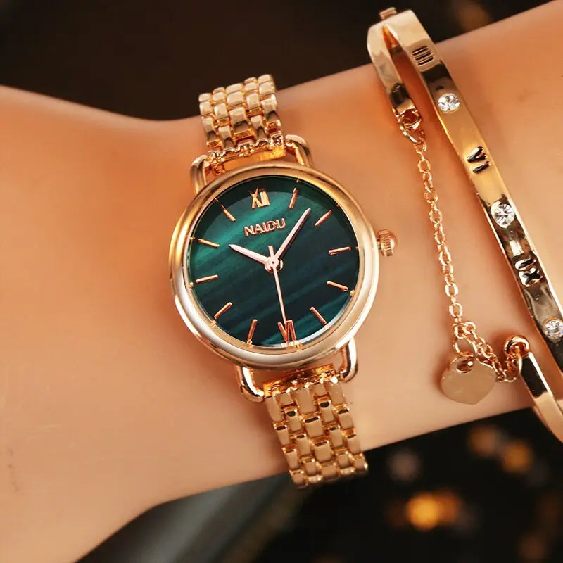 Rose Gold Luxury Stainless Steel Women's Bracelet Watch - Awesome Markeplace