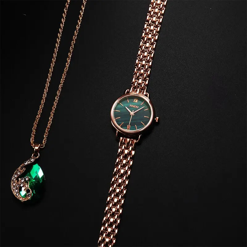 Rose Gold Luxury Stainless Steel Women's Bracelet Watch - Awesome Markeplace