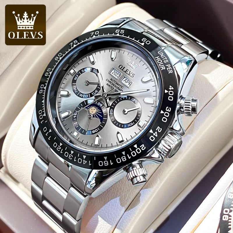 OLEVS Top Brand Stainless Steel Automatic Mechanical Watch for Men: Original Luminous Waterproof Wrist Watch Awesome Markeplace