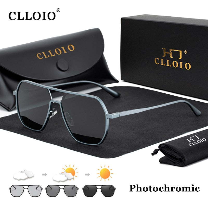 CLLOIO Men's Aluminum Photochromic Sunglasses: Polarized Anti-Glare Sun Glasses - Awesome Marketplace