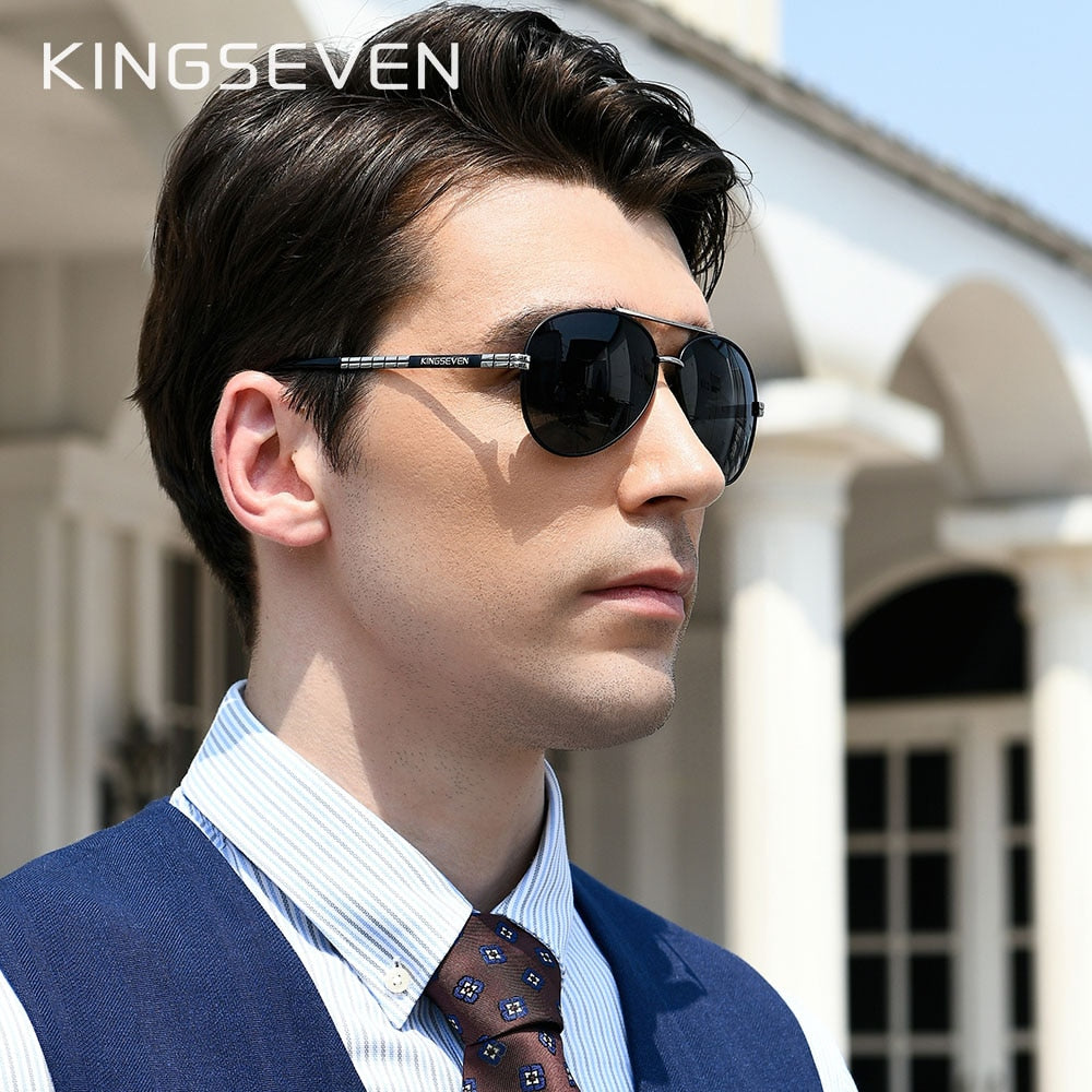 KINGSEVEN New Design HD Polarized Sunglasses for Men: Aviation Alloy Frame with UV400 Protection Awesome Markeplace