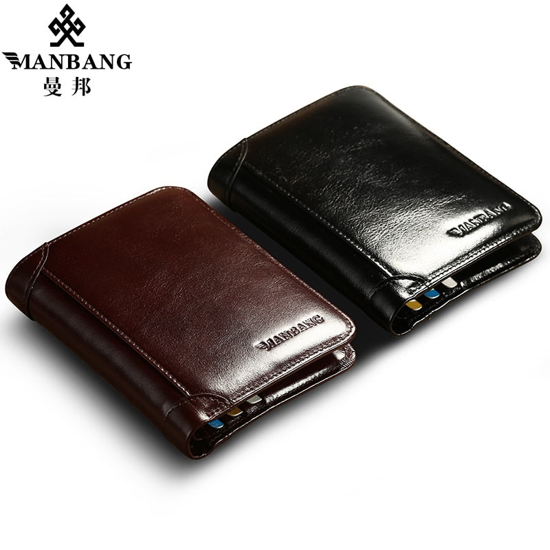 Style with Classic Genuine Leather Wallet  Male Short Purse with Card Holder Awesome Markeplace