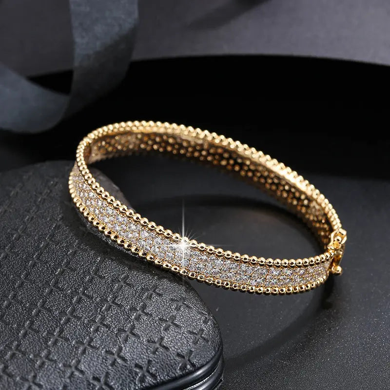 Simple Bangle Bracelet With Full Of Sparkly Zircon Bracelet All-match Jewelry For Women & Girls Clothing Accessories for Raksha bandhan gift Doba