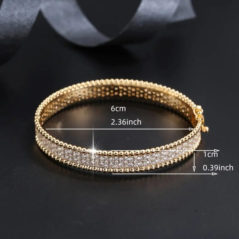 Simple Bangle Bracelet With Full Of Sparkly Zircon Bracelet All-match Jewelry For Women & Girls Clothing Accessories for Raksha bandhan gift Doba