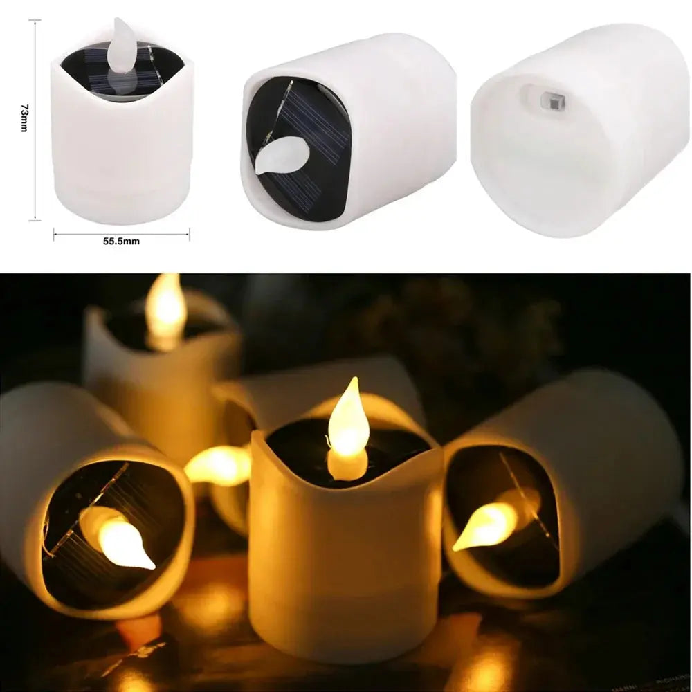 Solar Candles Light 6Pcs Candle Tea light Flickering Flameless Candles Electronic Solar LED Nightlight Garden Solar Candle Lamp Awesome Marketplace