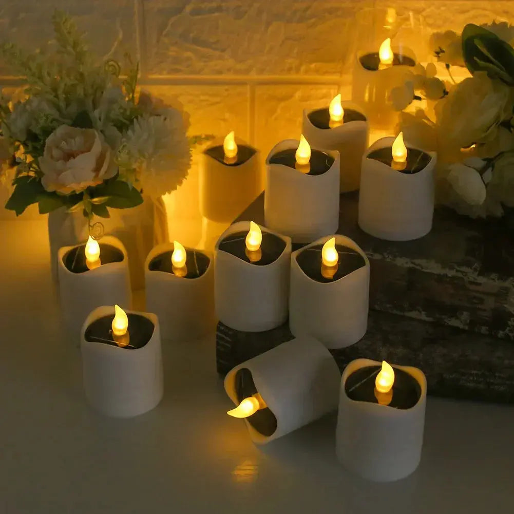 Solar Candles Light 6Pcs Candle Tea light Flickering Flameless Candles Electronic Solar LED Nightlight Garden Solar Candle Lamp Awesome Marketplace