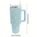 Stainless Steel Insulated Tumbler - 40oz Sparkling Studded Water Bottle with Portable Handle - Awesome Marketplace