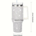 Stainless Steel Insulated Tumbler - 40oz Sparkling Studded Water Bottle with Portable Handle - Awesome Marketplace