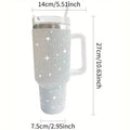 Stainless Steel Insulated Tumbler - 40oz Sparkling Studded Water Bottle with Portable Handle - Awesome Marketplace