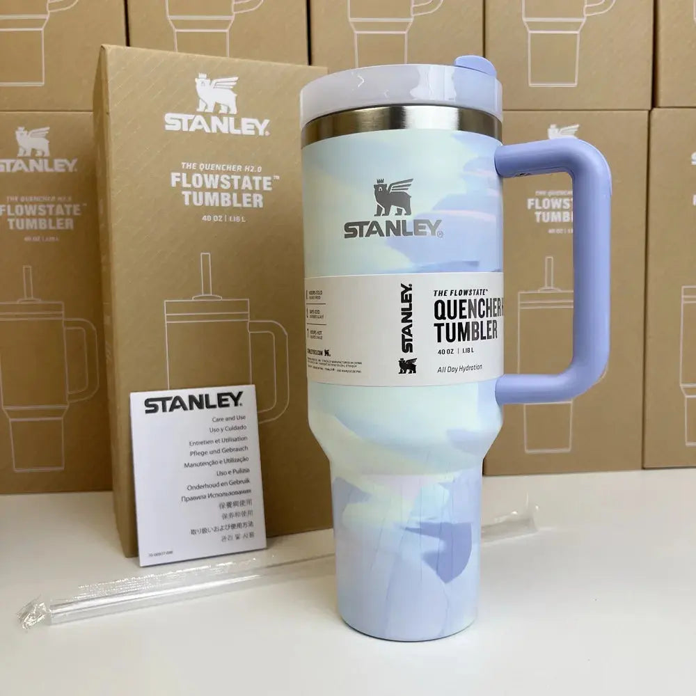 Stanley Insulated Tumbler - 30oz/40oz Stainless Steel Coffee Tumbler with Lid, Straws & Handle - Awesome Marketplace