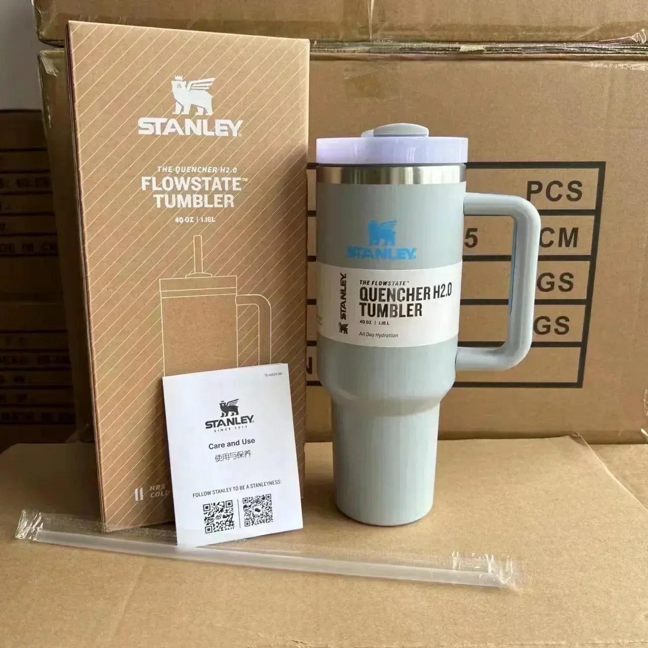 Stanley Insulated Tumbler - 30oz/40oz Stainless Steel Coffee Tumbler with Lid, Straws & Handle - Awesome Marketplace