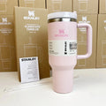 Stanley Insulated Tumbler - 30oz/40oz Stainless Steel Coffee Tumbler with Lid, Straws & Handle - Awesome Marketplace