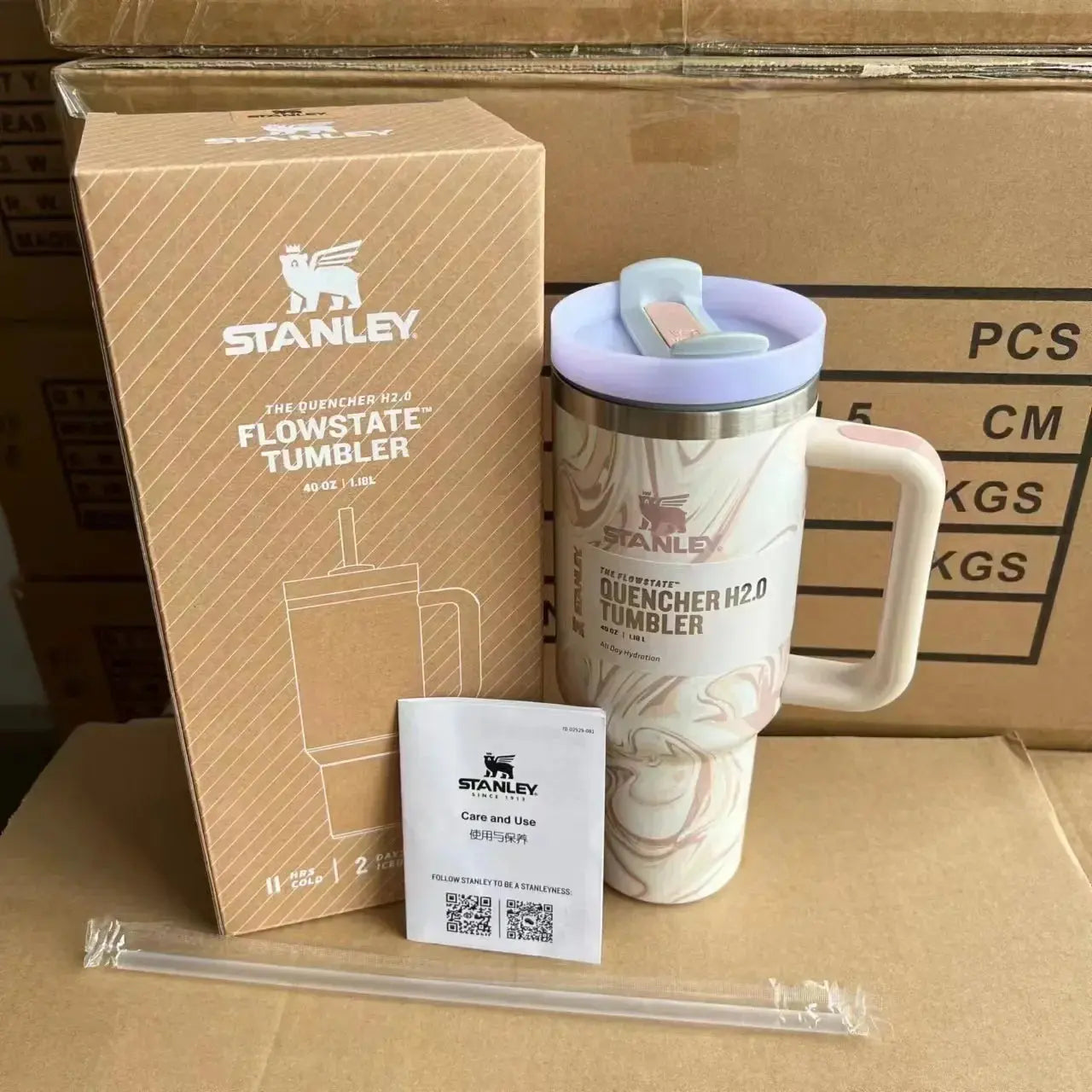 Stanley Insulated Tumbler - 30oz/40oz Stainless Steel Coffee Tumbler with Lid, Straws & Handle - Awesome Marketplace