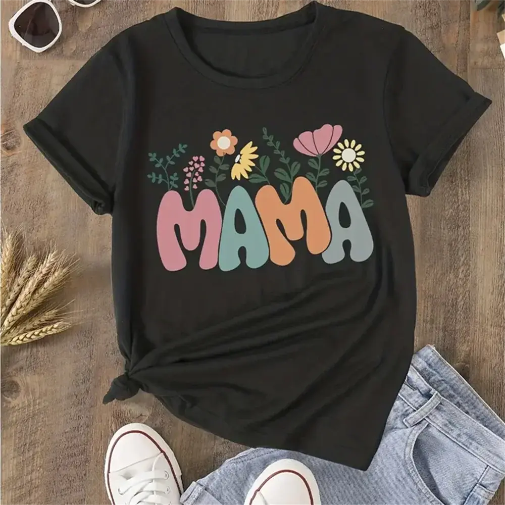 Summer Family Matching Outfits Mama and Mama's Mini Tshirt Mother Daughter Mum T-Shirt Tops Toddler Baby Kids Girls Clothes Awesome Markeplace