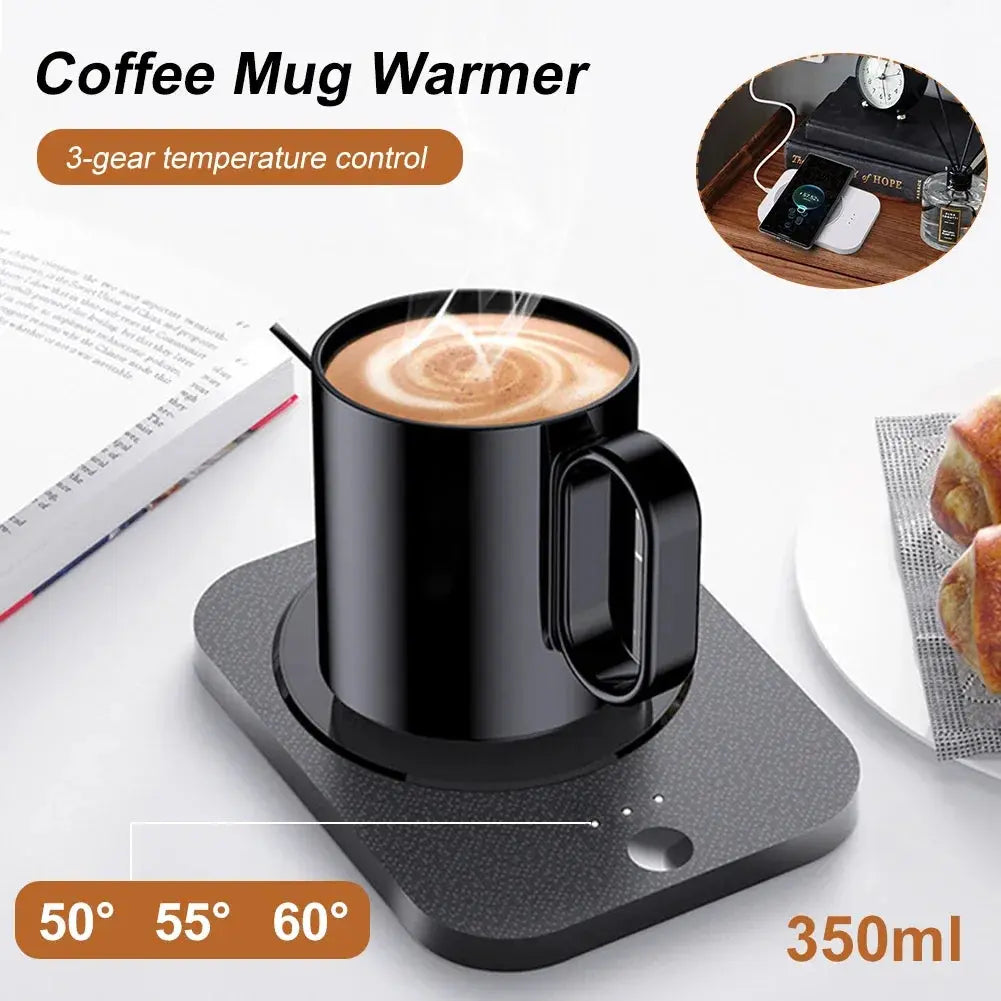 USB Cup Warmer Coffee Milk Tea Water Mug Heater 3 Gear Temperature Heating Coaster For Home Office Winter Automatic heating Awesome Markeplace