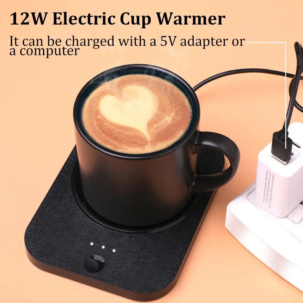USB Cup Warmer Coffee Milk Tea Water Mug Heater 3 Gear Temperature Heating Coaster For Home Office Winter Automatic heating Awesome Markeplace