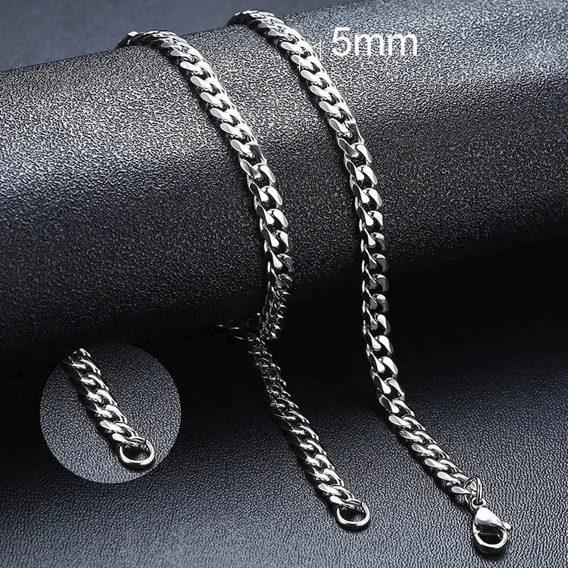 Vnox Unisex Punk Cuban Chain Necklace Stainless Steel Curb Link Choker - Awesome Marketplace