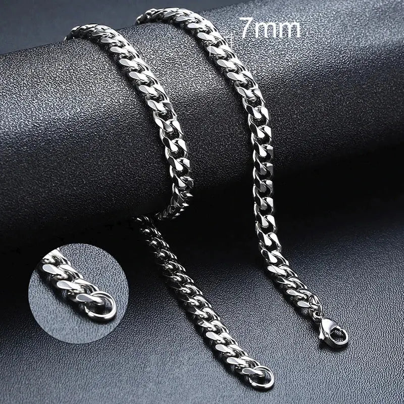 Vnox Unisex Punk Cuban Chain Necklace Stainless Steel Curb Link Choker - Awesome Marketplace