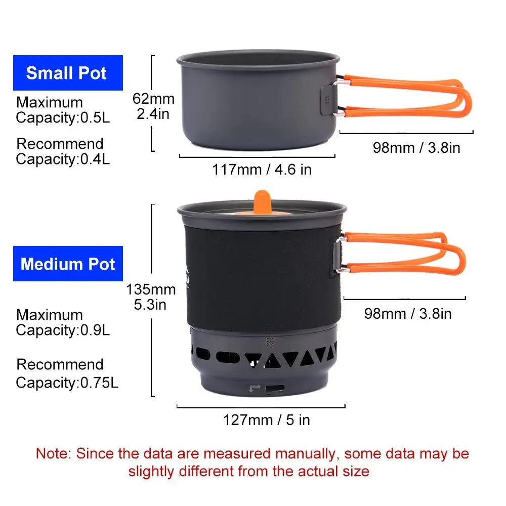 Widesea Camping Cooking System with Heat Exchanger Outdoor Gas Burner Stove Tourist Pot Set Cup Tableware Cookware Tourism Hike Awesome Marketplace